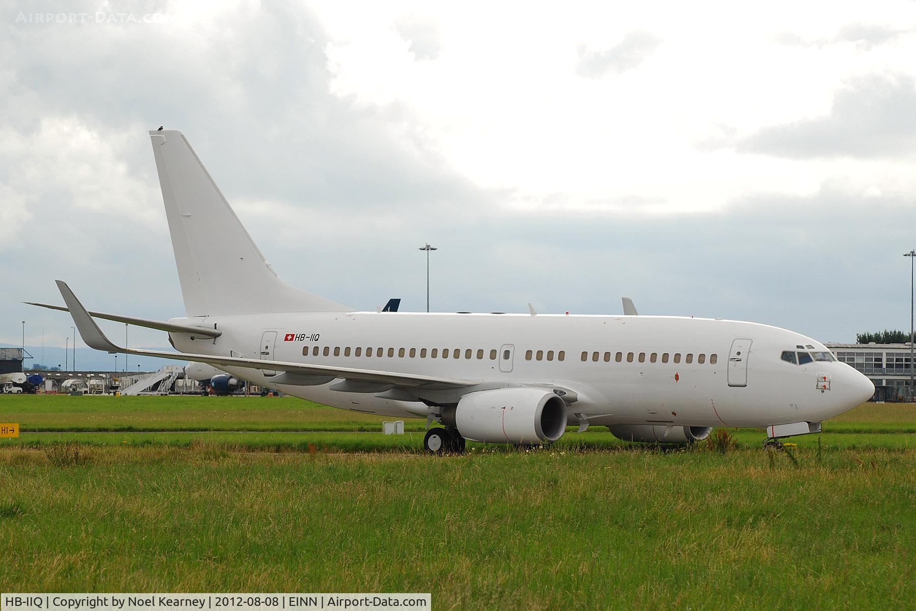 HB-IIQ, 1999 Boeing 737-7CN BBJ C/N 30752, Photographed at Shannon Airport awaiting maintenance.