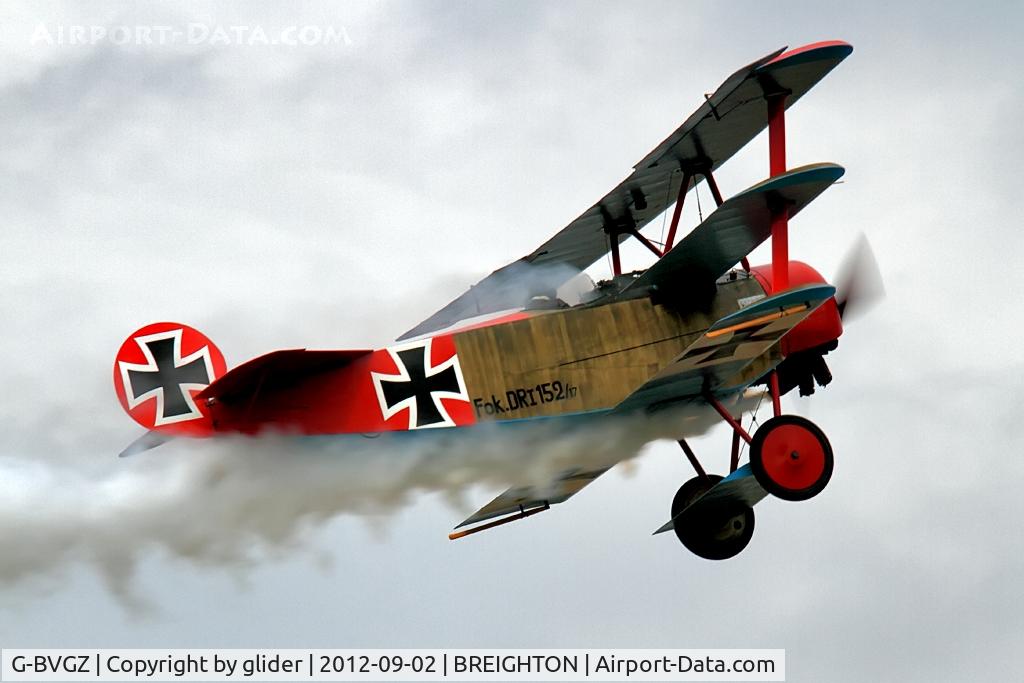 G-BVGZ, 1994 Fokker Dr.1 Triplane Replica C/N PFA 238-12654, Always a pleasure for me!