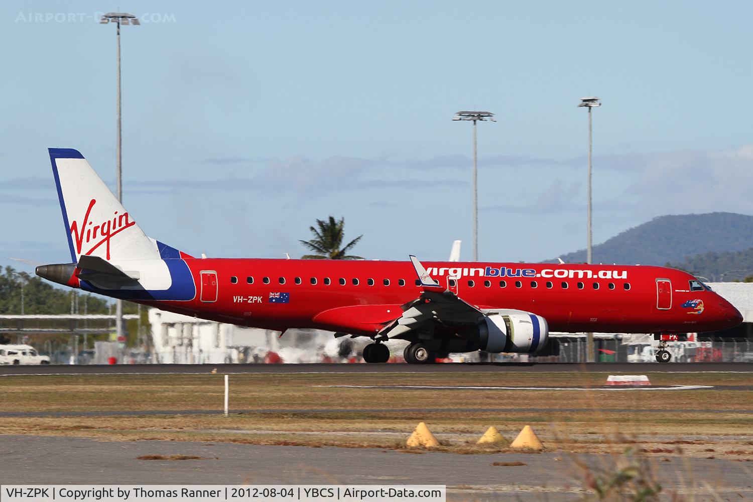 VH-ZPK, 2008 Embraer 190AR (ERJ-190-100IGW) C/N 19000218, Virgin Australia Embraer 190