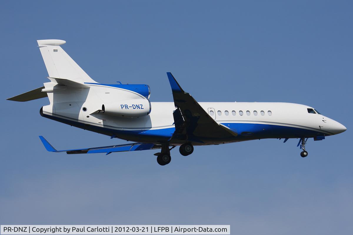 PR-DNZ, 2008 Dassault Falcon 7X C/N 22, From Grupo de Açúcar, on final approach for Rwy 07 from São Paulo. I'm glad to add this nice bizjet to the database.