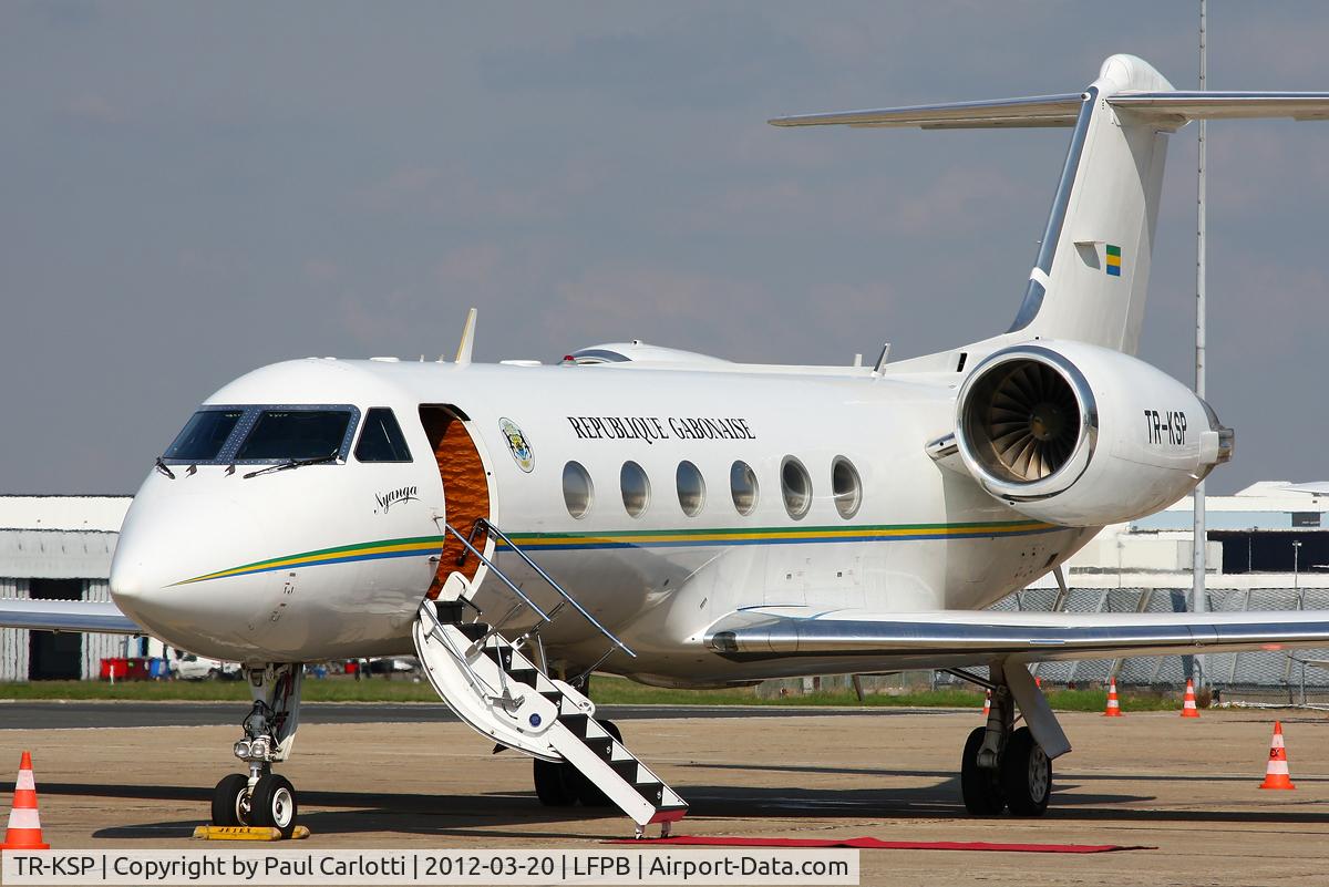 TR-KSP, Gulfstream Aerospace 4SP C/N 1327, This Gabonese Gulfstream G-IV-SP just arrived from Luton. Nice visitor! Bienvenue au Bourget!