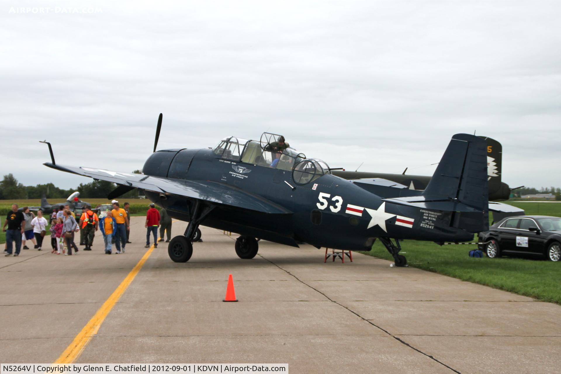 N5264V, 1945 Grumman TBM-3E Avenger C/N 53353, Quad Cities Air Show