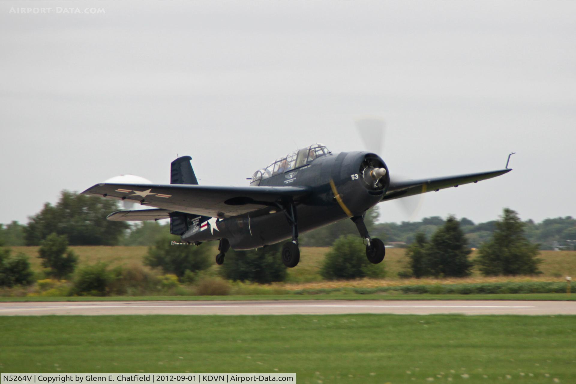 N5264V, 1945 Grumman TBM-3E Avenger C/N 53353, Quad Cities Air Show