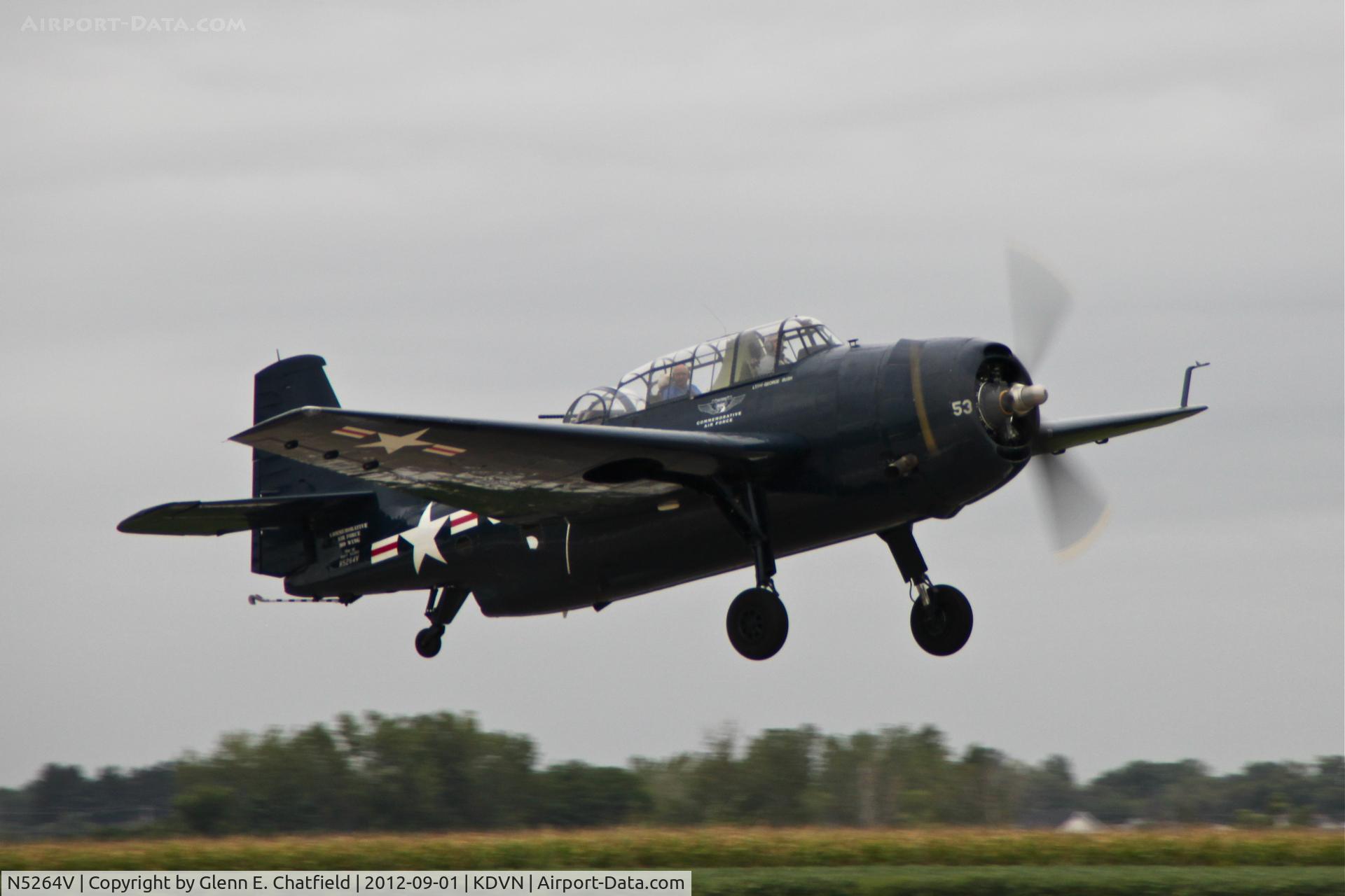 N5264V, 1945 Grumman TBM-3E Avenger C/N 53353, Quad Cities Air Show