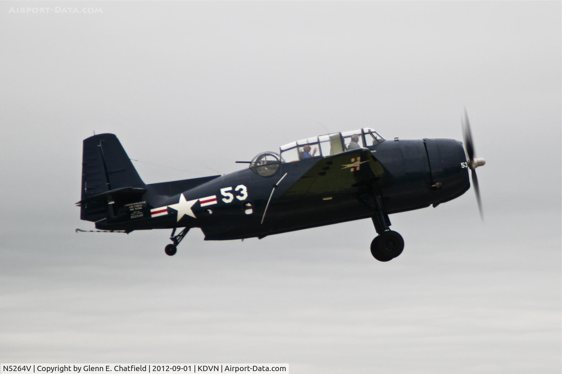 N5264V, 1945 Grumman TBM-3E Avenger C/N 53353, Quad Cities Air Show