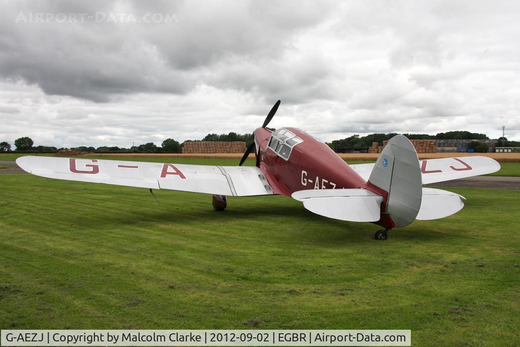 G-AEZJ, 1937 Percival P-10 Vega Gull C/N K.65, Percival P10 Vega Gull at The Real Aeroplane Club's Wings & Wheels weekend, Breighton Airfield, September 2012.