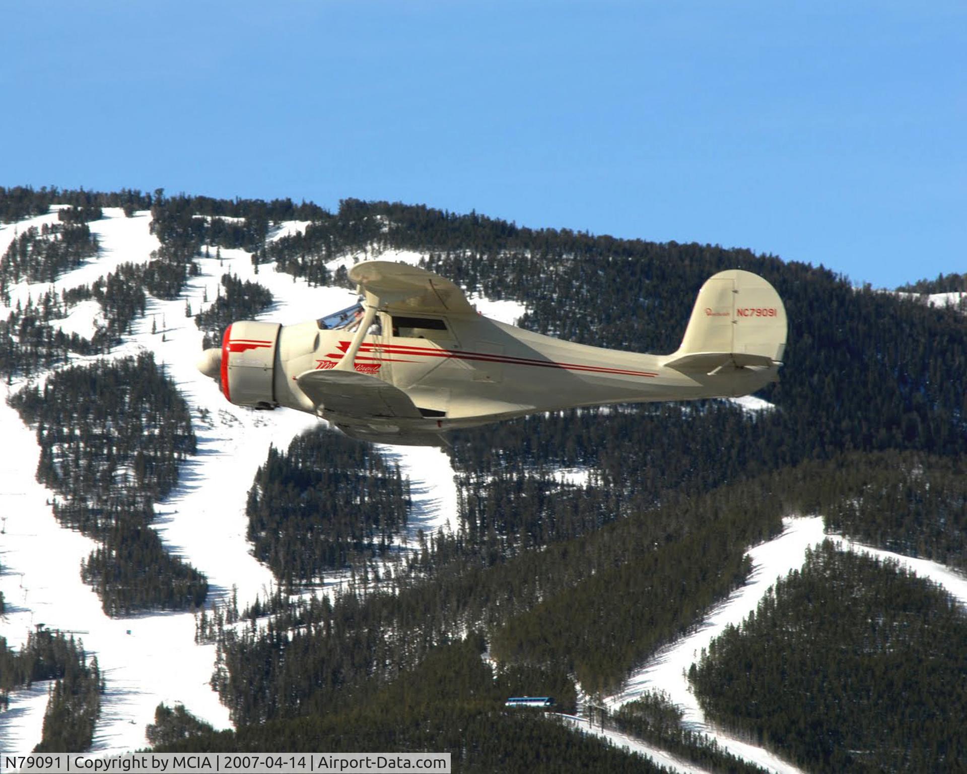 N79091, 1941 Beech D17S Staggerwing C/N 1020, N79091 over mountain range