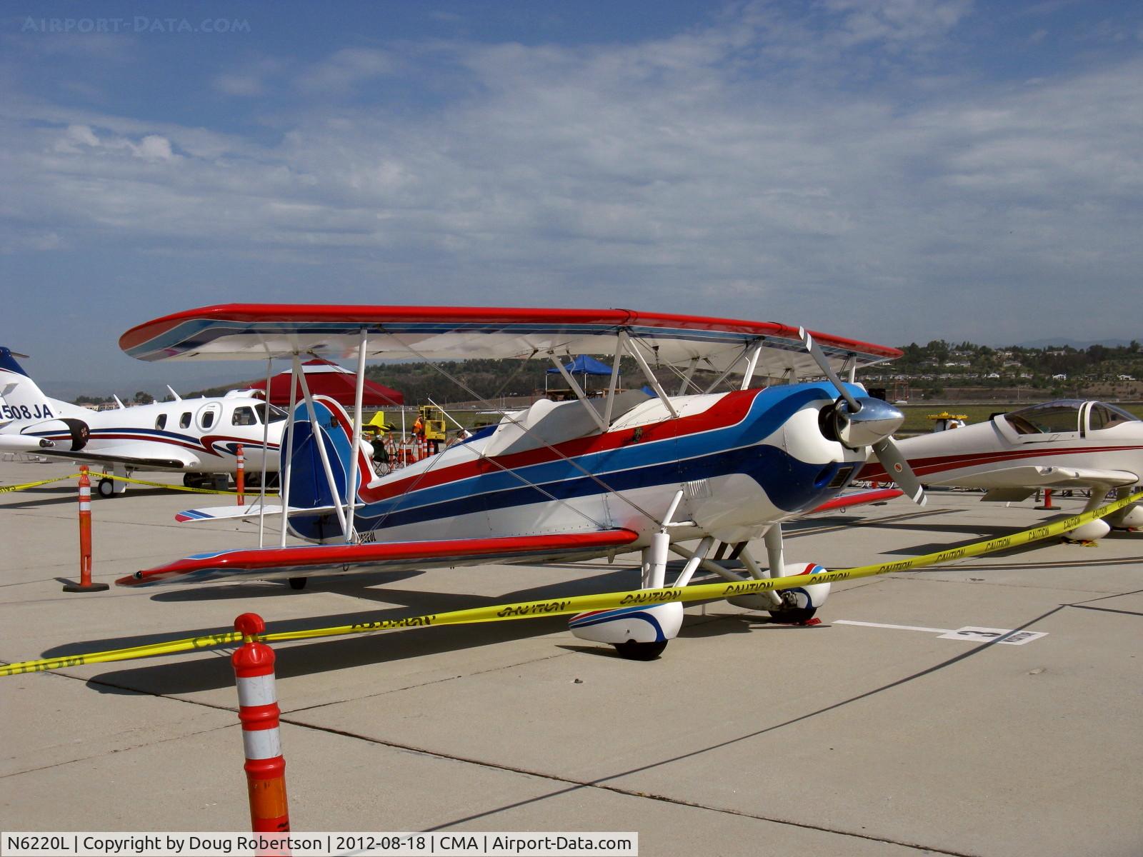 N6220L, 1976 Great Lakes 2T-1A-2 Sport Trainer C/N 0732, 1976 Great Lakes 2T-1A-2 SPORT TRAINER, Lycoming AEIO-360 180 Hp inverted systems, fully aerobatic with four ailerons-quick roll rate. This model back in production by Waco Classic Aircraft..
