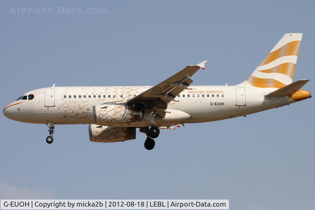 G-EUOH, 2001 Airbus A319-131 C/N 1604, Landing. Scrapped in september 2019.