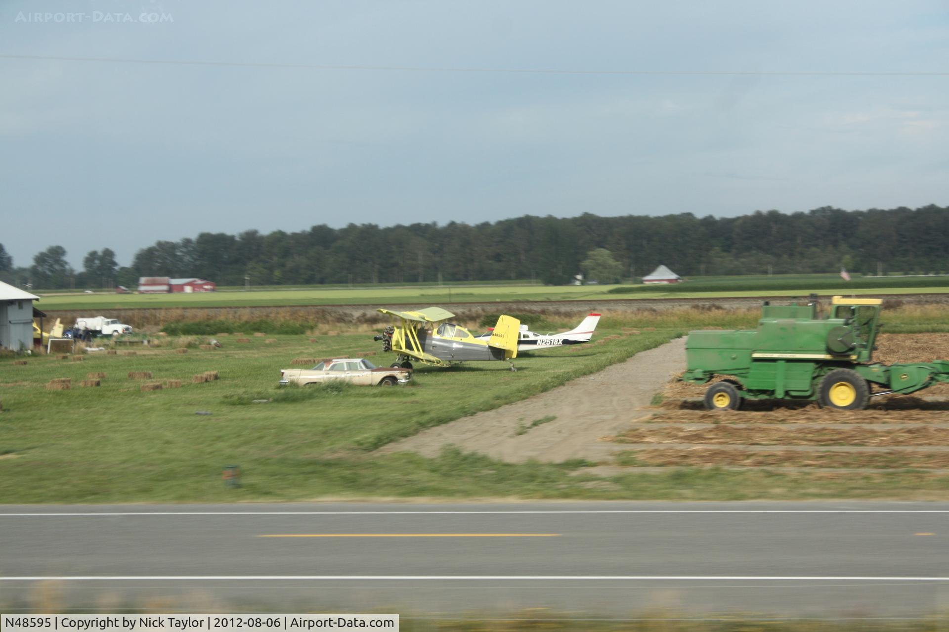 N48595, 1976 Grumman-Schweizer G-164B C/N 87B, As seen from the highway