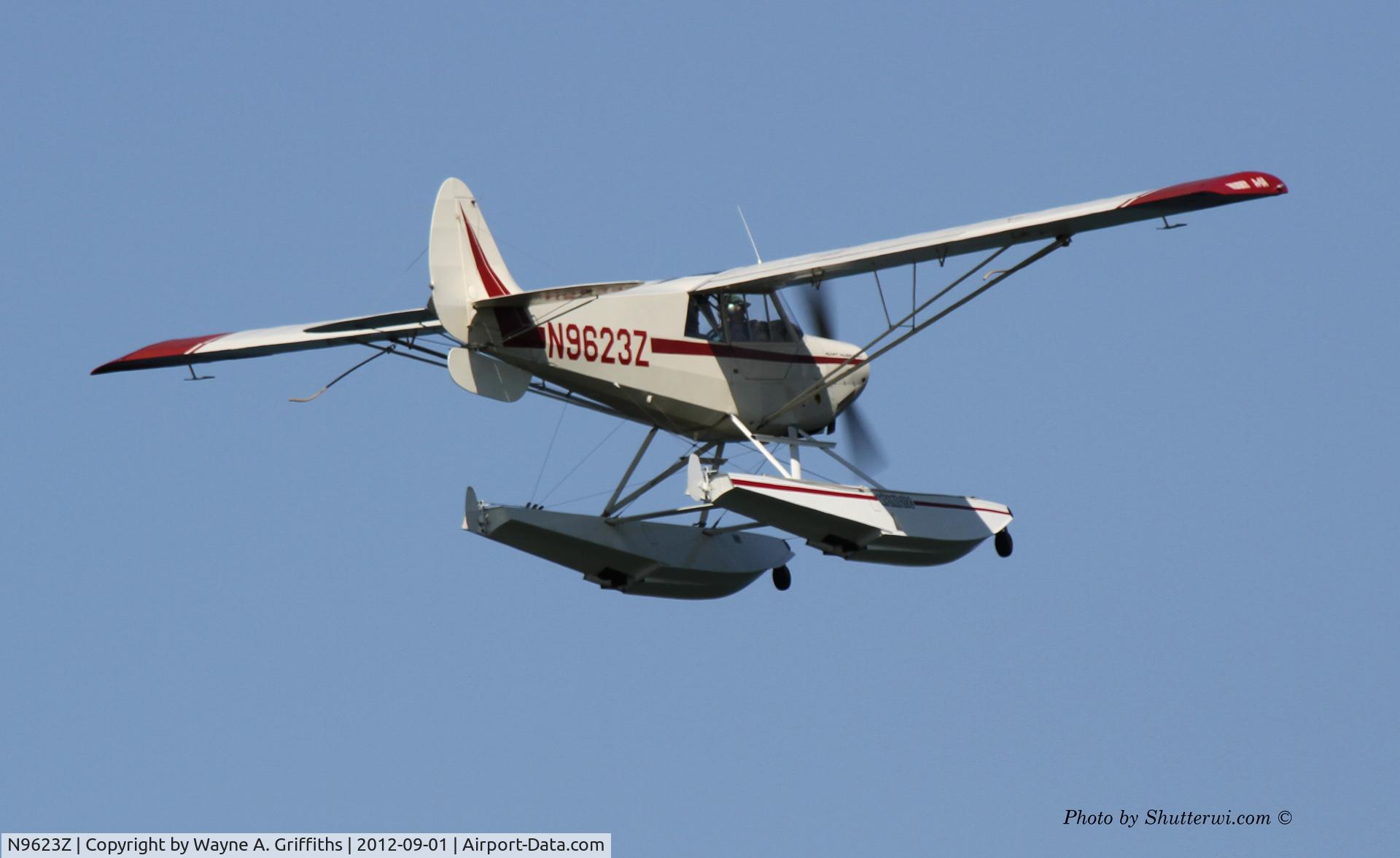 N9623Z, 1991 Aviat A-1 Husky C/N 1188, Photograph taken with Canon 7D with a Canon 100-400mm f5.6 IS lens. Photographed over Herbster Wisconsin beach.
