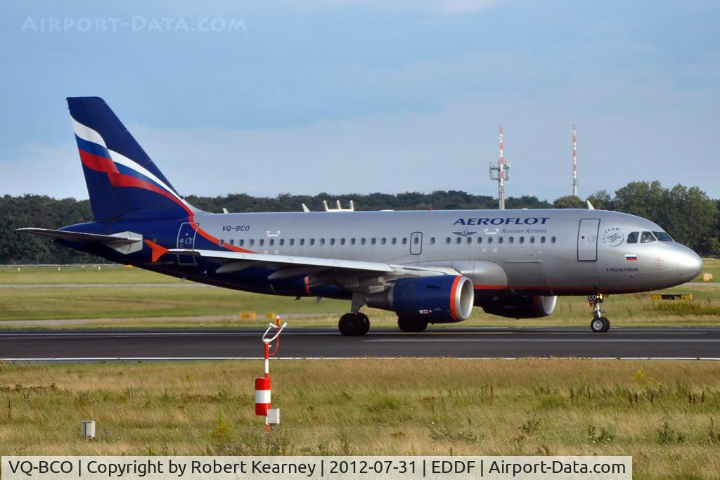 VQ-BCO, 2009 Airbus A319-111 C/N 3942, Taking off as we turned into parking.