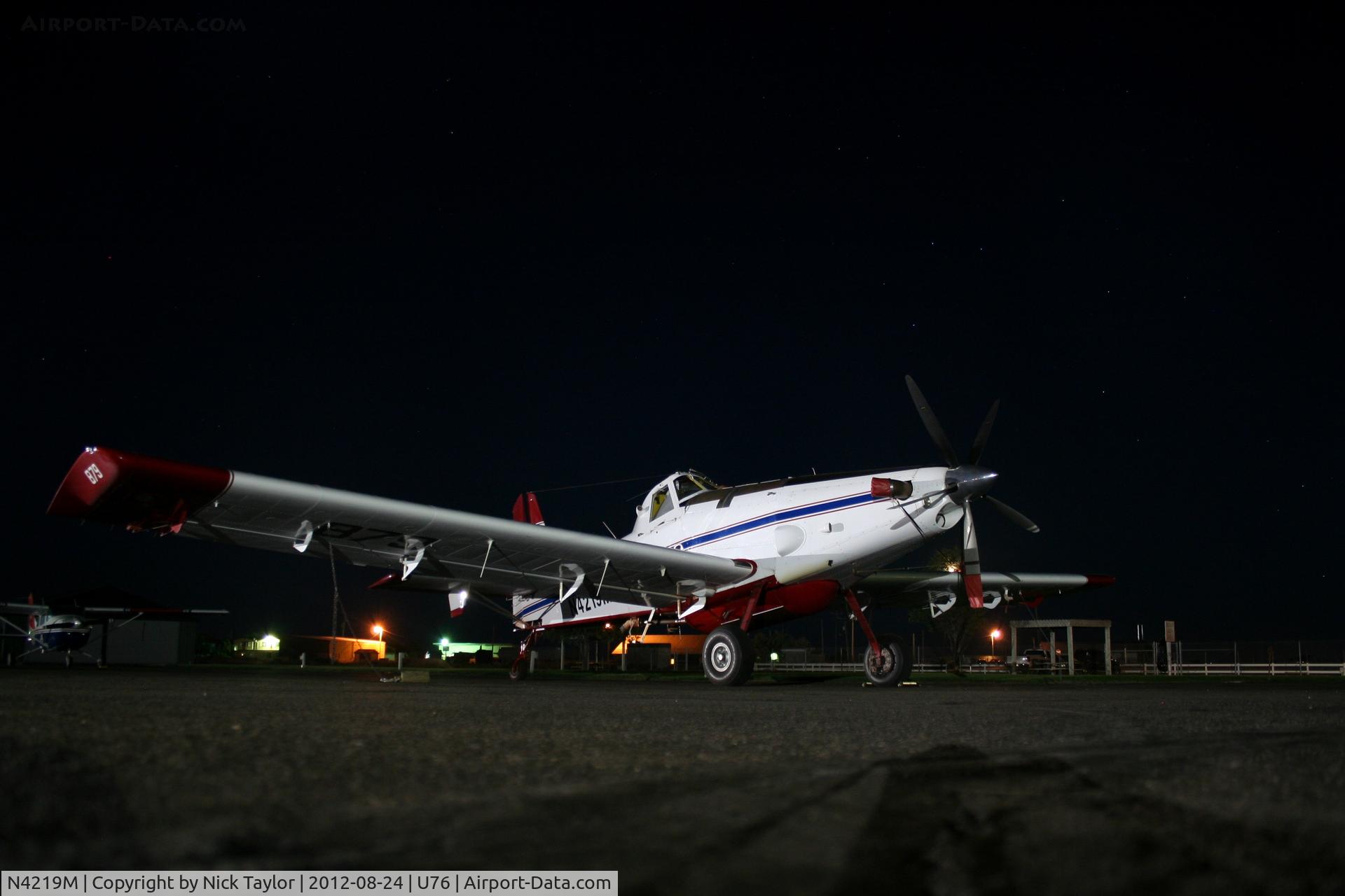 N4219M, 2007 Air Tractor Inc AT-802A C/N 802A-0264, Stars fill the sky above this work horse