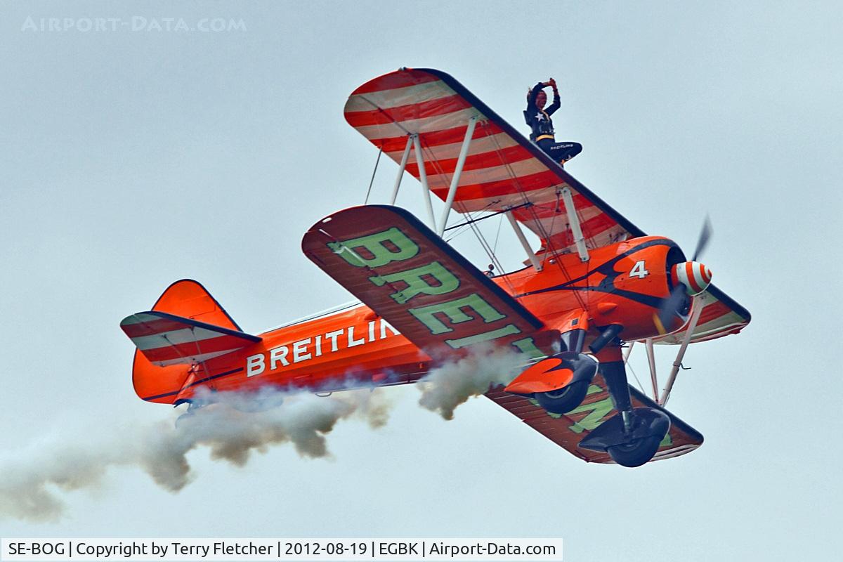 SE-BOG, 1942 Boeing N2S-3 Kaydet (B75N1) C/N 75-7128, Boeing B.75N-1 Stearman, c/n: 75-7128 - Breitling Wingwalker at 2012 Sywell Airshow