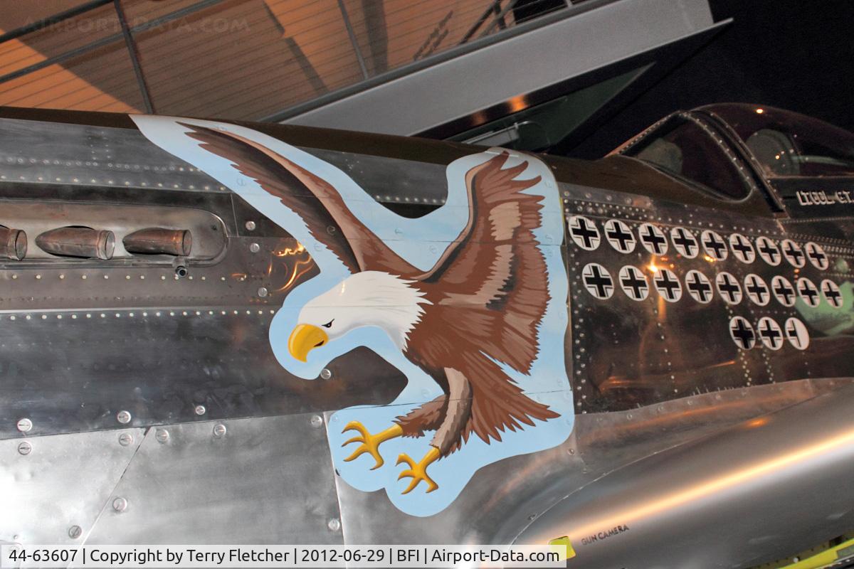 44-63607, 1945 North American P-51D Mustang C/N 122-31333, Artwork on Mustang in Seattle Museum of Flight
