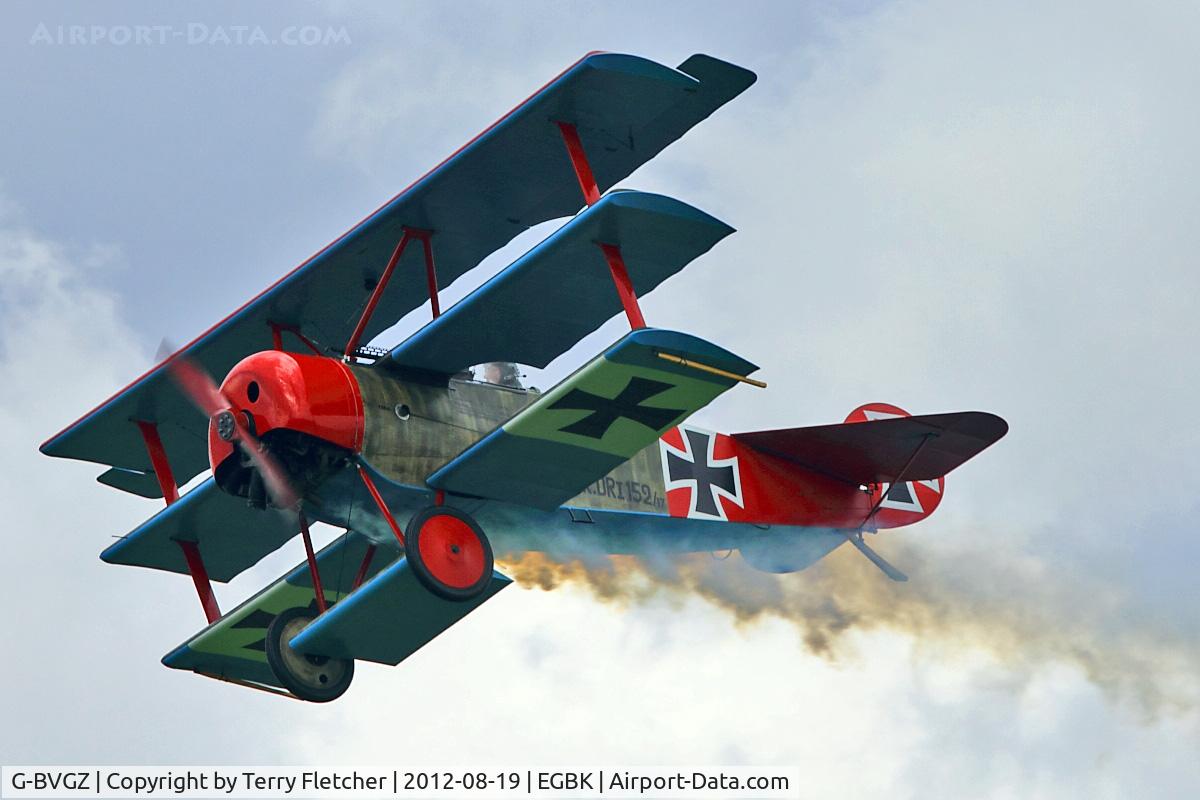 G-BVGZ, 1994 Fokker Dr.1 Triplane Replica C/N PFA 238-12654, 1994 Fokker DR1 Triplane (Replica), c/n: PFA 238-12654 displaying at 2012 Sywell Airshow