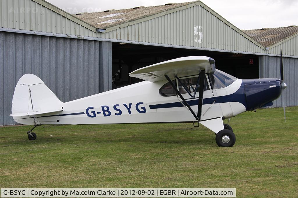 G-BSYG, 1947 Piper PA-12 Super Cruiser C/N 12-2106, Piper PA-12 Super Cruiser at The Real Aeroplane Club's Wings & Wheels weekend, Breighton Airfield, September 2012.