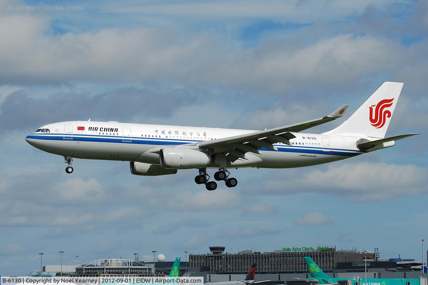 B-6130, 2008 Airbus A330-243 C/N 930, Landing Rwy 28 at Dublin Airport on a trade mission.