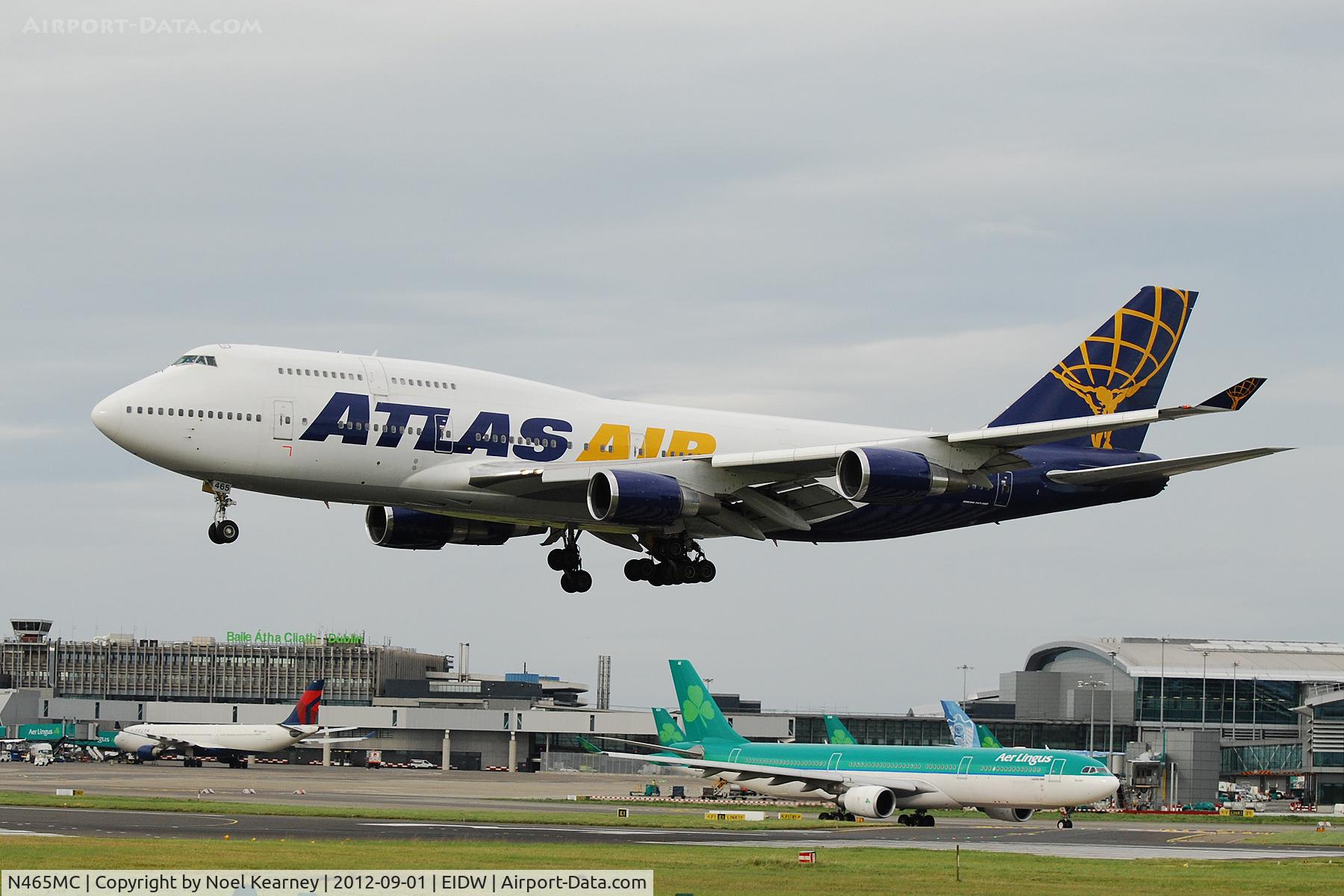 N465MC, 1990 Boeing 747-446 C/N 24784, Arriving in Dublin with American football supporters to attend the American College football final.