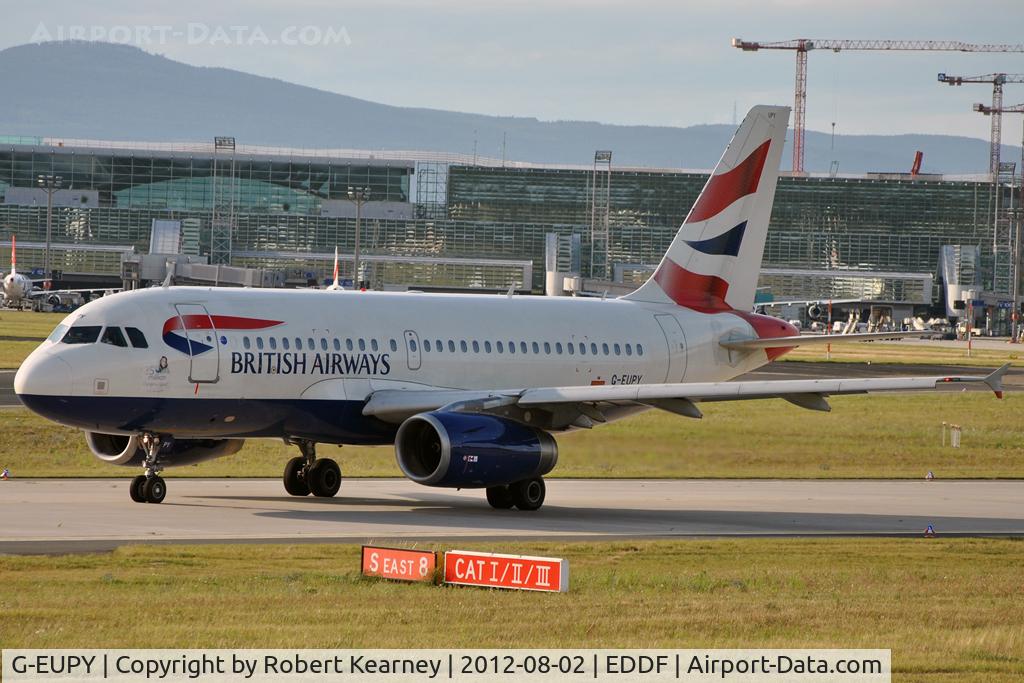 G-EUPY, 2001 Airbus A319-131 C/N 1466, Taxiing around for departure