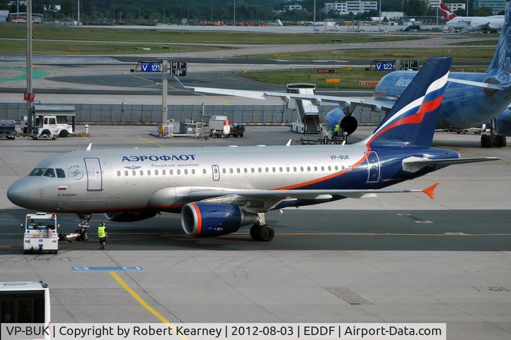 VP-BUK, 2007 Airbus A319-112 C/N 3281, Being pushed out for departure