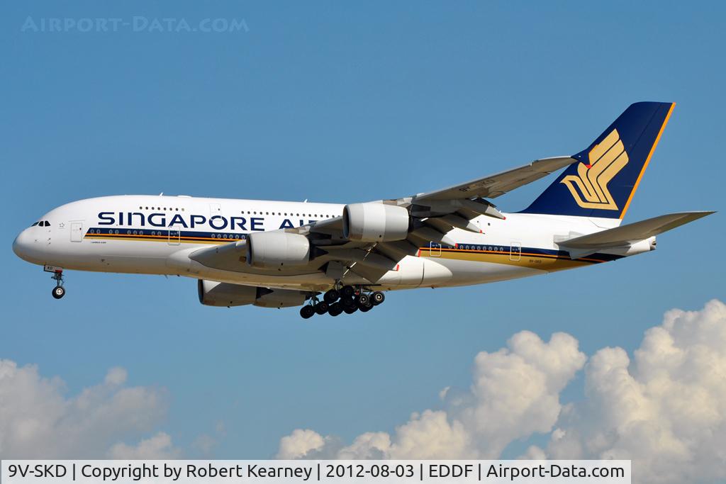 9V-SKD, 2008 Airbus A380-841 C/N 008, On finals for r/w 25L