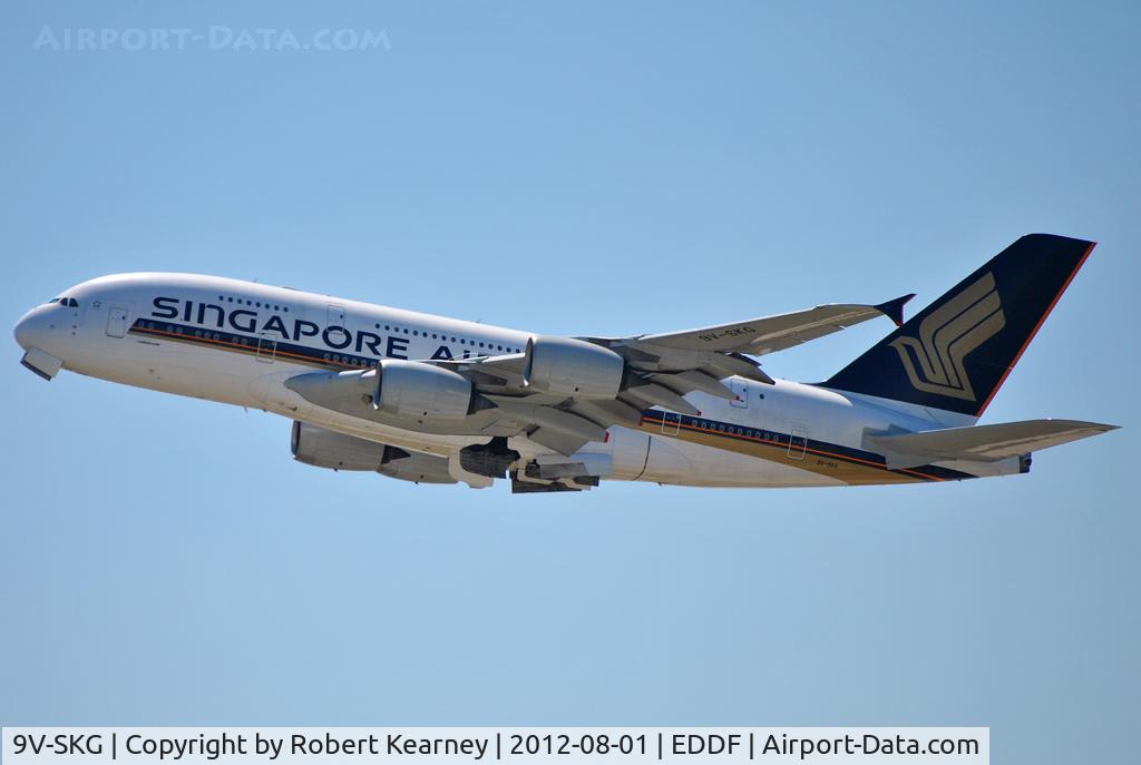 9V-SKG, 2008 Airbus A380-841 C/N 019, Climbing off r/w 07L