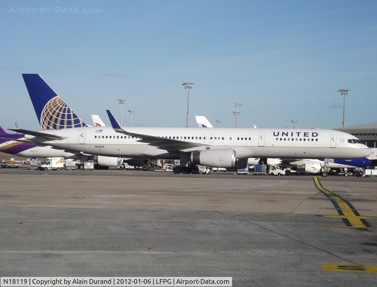 N18119, 1997 Boeing 757-224 C/N 27561, United was set to add the Economy Premium section in c/n 753 when the picture was made. Config now stands as C16W45Y108.