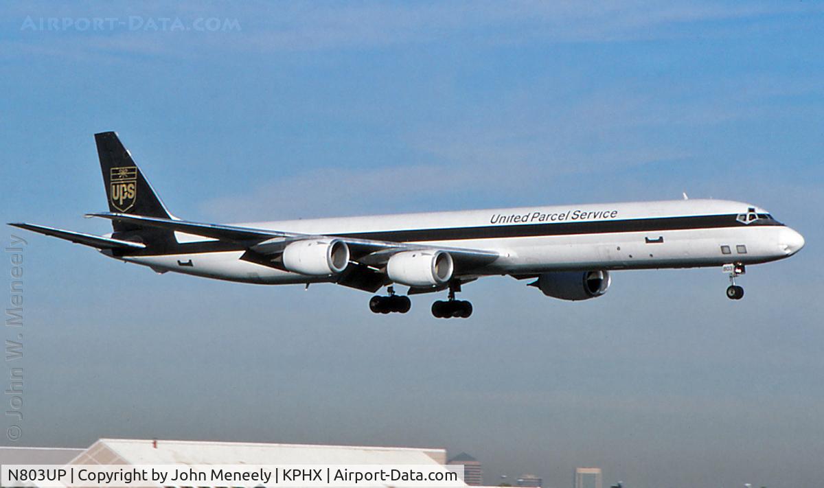 N803UP, 1969 Douglas DC-8-73F C/N 46073, UPS landing at PHX in Dec. 1996.