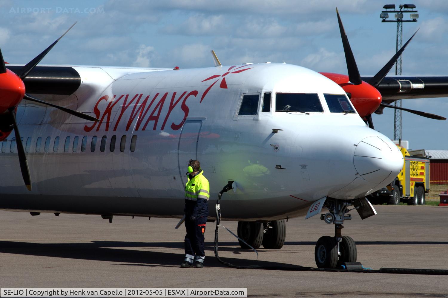 SE-LIO, 1989 Fokker 50 C/N 20146, Fokker 50 on the platform of Småland Airport,Växjö,  Sweden