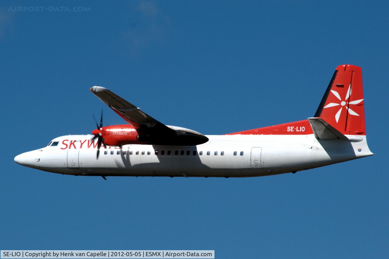 SE-LIO, 1989 Fokker 50 C/N 20146, Fokker 50 of Skyways just after take off from Småland Airport,Växjö, Sweden