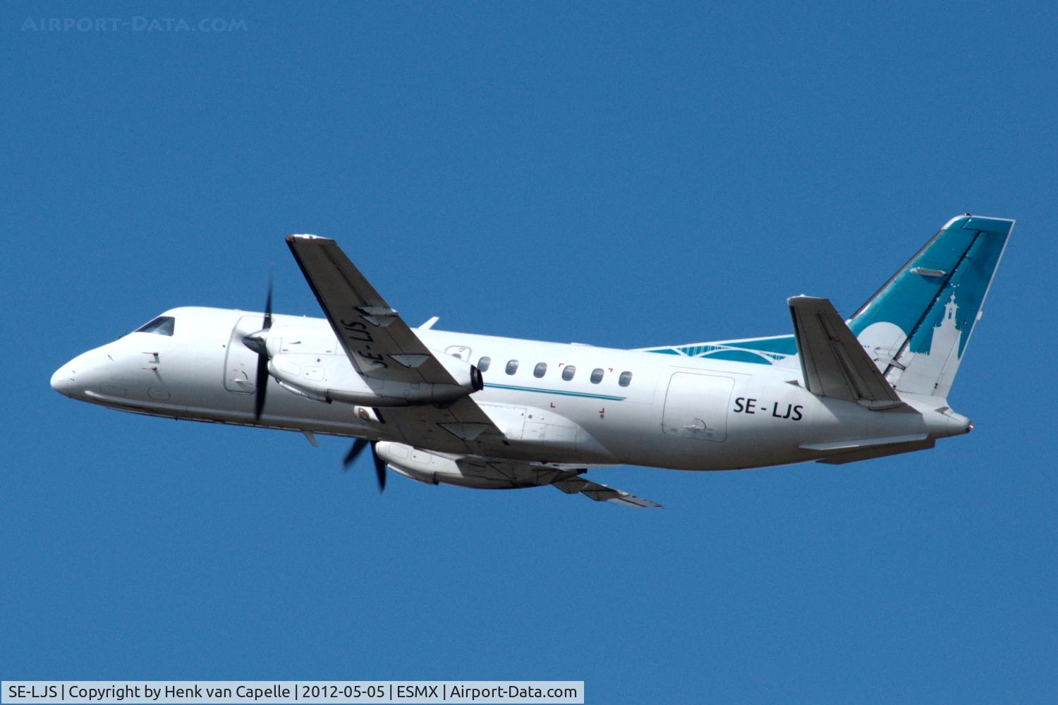 SE-LJS, 1990 Saab 340B C/N 340B-215, Saab 340B, operated by Nextjet, just after take off from Småland Airport, Växjö, Sweden