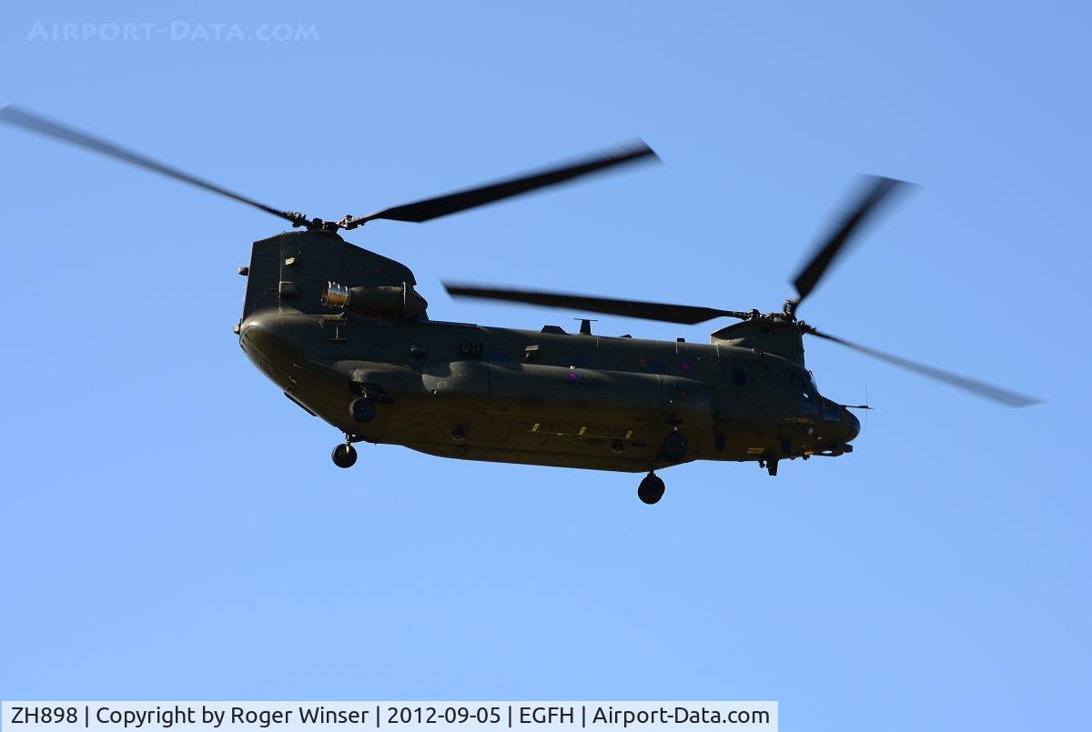ZH898, Boeing Vertol Chinook HC.3 C/N M4477, Flypast over Swansea Airport by RAF Chinook HC.3 helicopter after operating on RAF Pembrey Sands Air Weapons Range (EGOP).