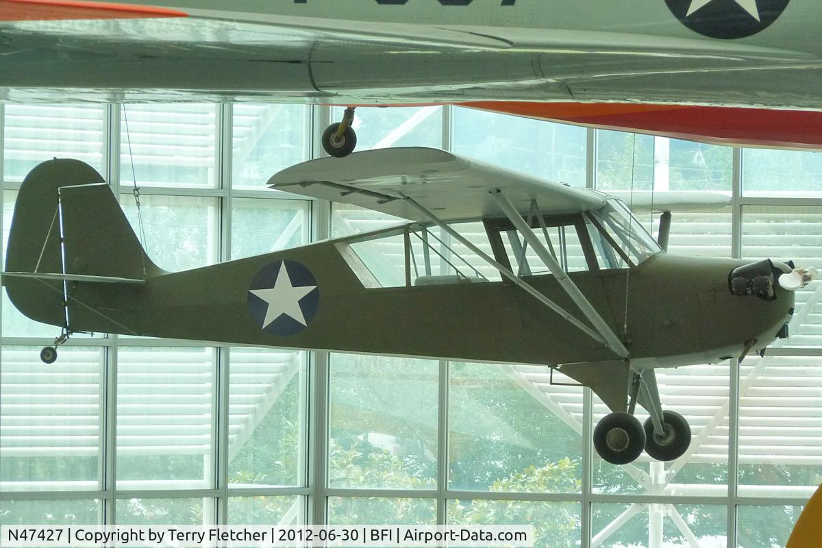N47427, 1943 Aeronca 0-58B Grasshopper C/N 058B-9223, 1943 Aeronca 0-58B, c/n: 058B-9223 at Seattle Museum of Flight