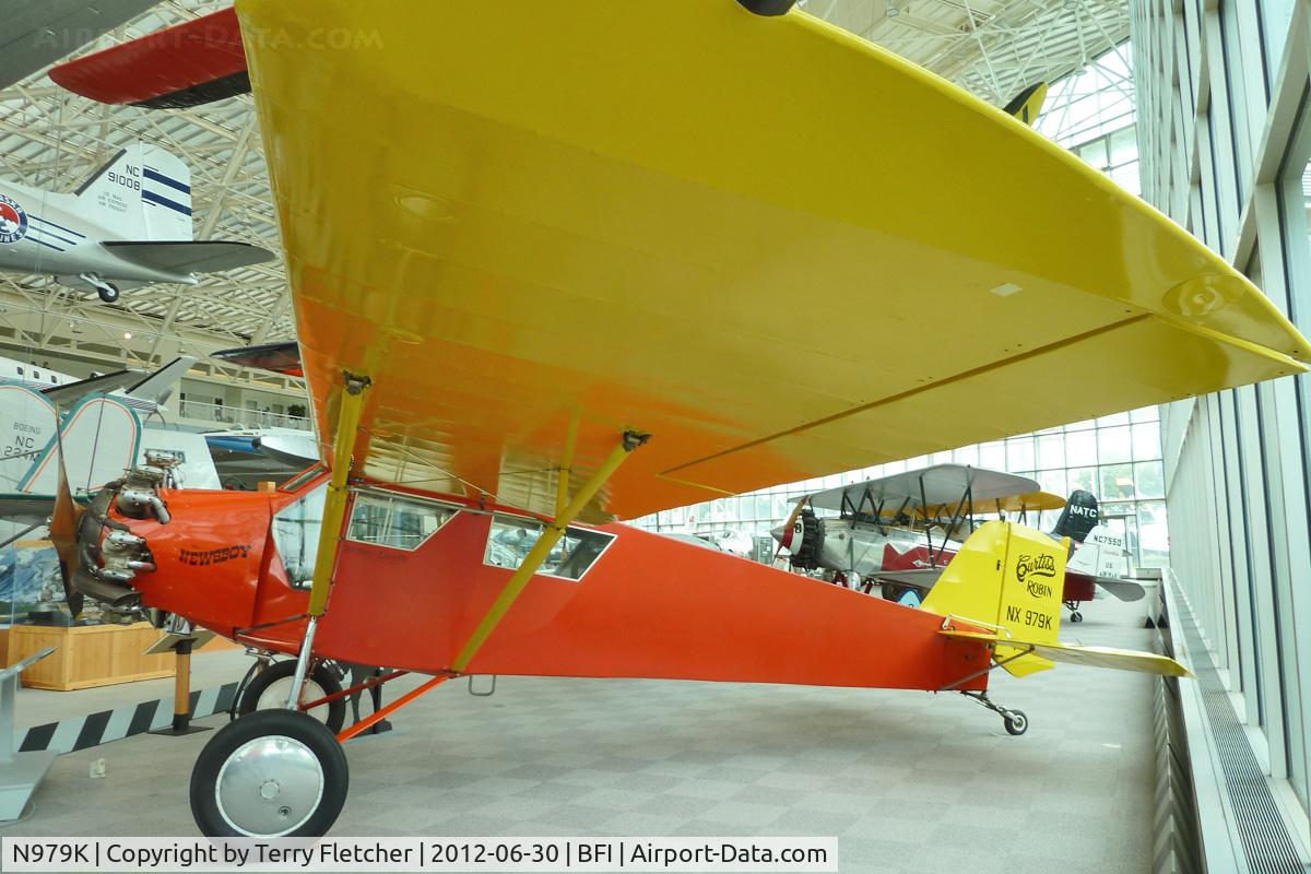 N979K, 1929 Curtiss-Wright Robin C-1 C/N 628, 1929 Curtiss Wright ROBIN C-1, c/n: 628 in Seattle Museum of Flight