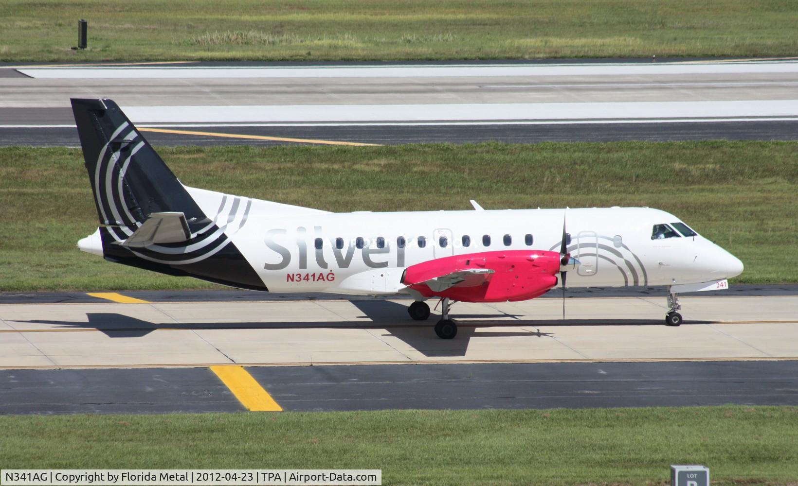 N341AG, 1998 Saab 340B C/N 340B-437, Silver Saab 340