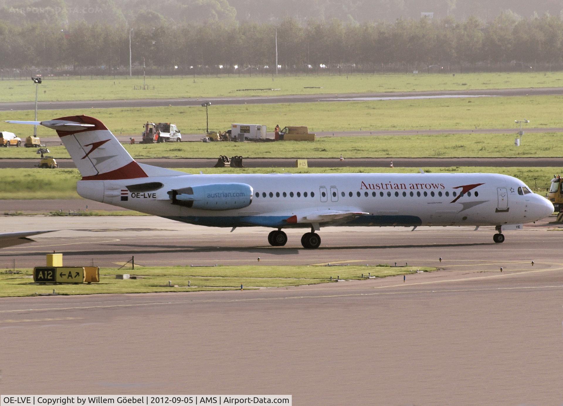 OE-LVE, 1994 Fokker 100 (F-28-0100) C/N 11499, Taxi to the gate of Schiphol Airport