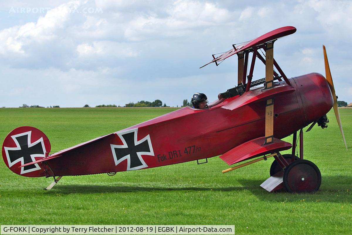 G-FOKK, 2006 Fokker Dr.1 Triplane Replica C/N PFA 238-14253, 2006 Fokker DR1 Triplane (Replica), c/n: PFA 238-14253
