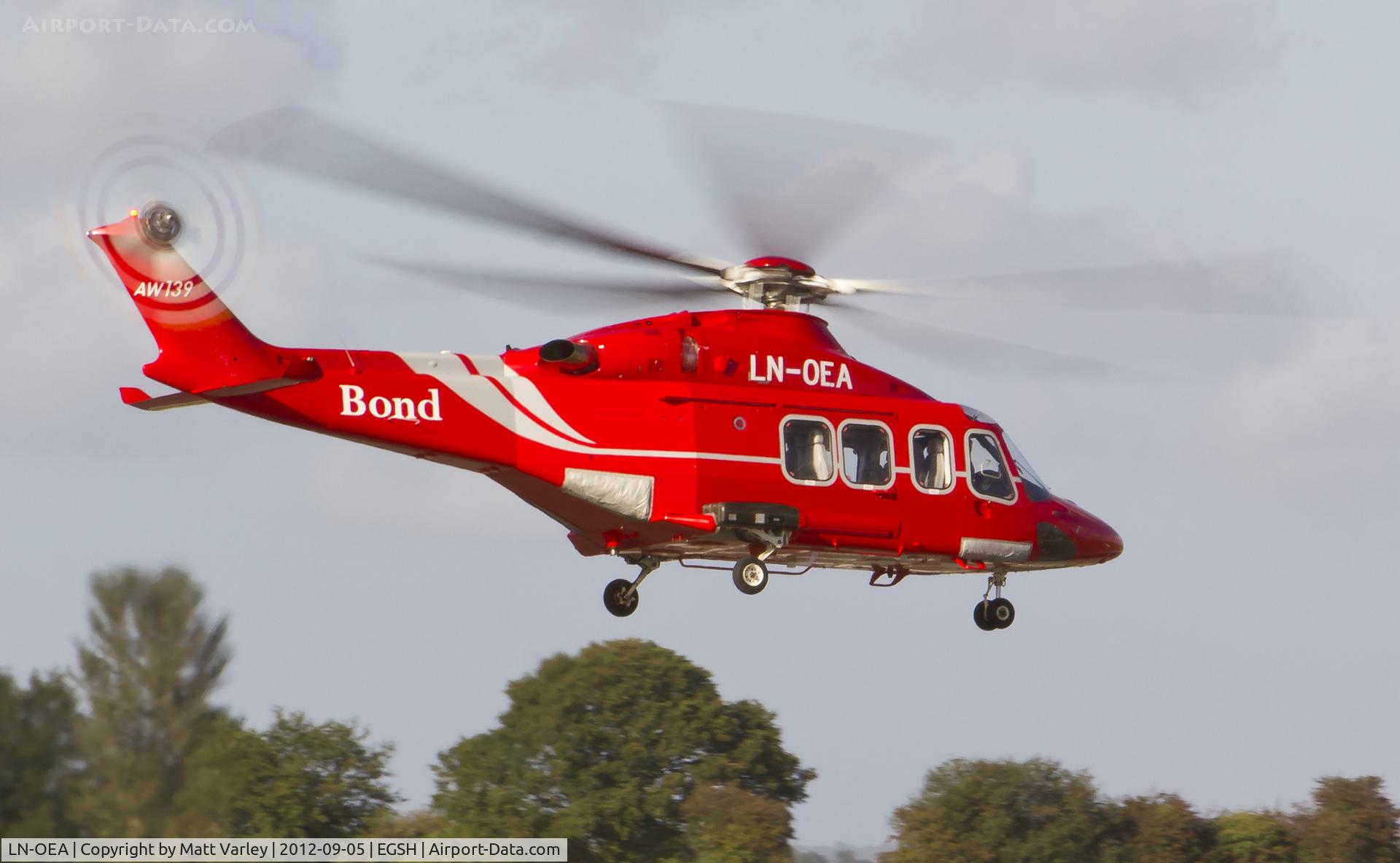 LN-OEA, 2012 AgustaWestland AW-139 C/N 41270, Departing EGSH.