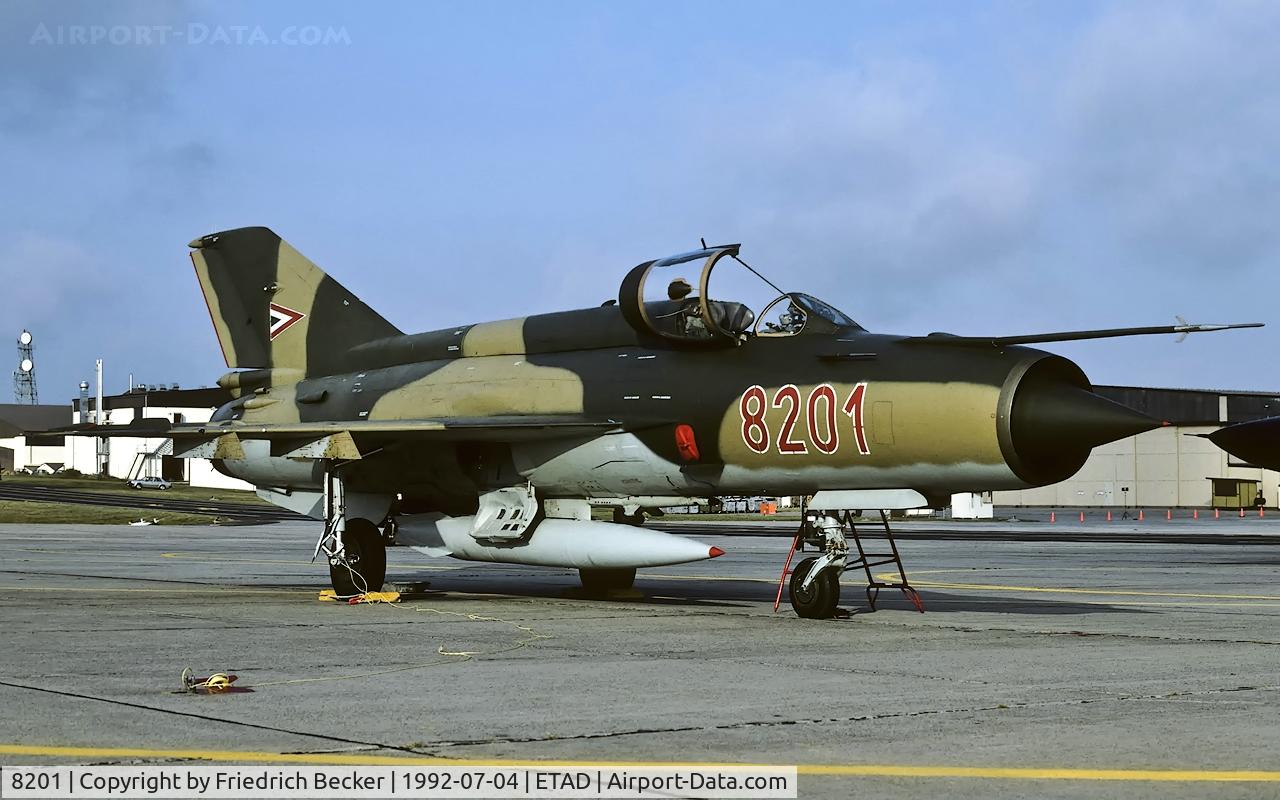 8201, Mikoyan-Gurevich MiG-21MF C/N 968201, static display
