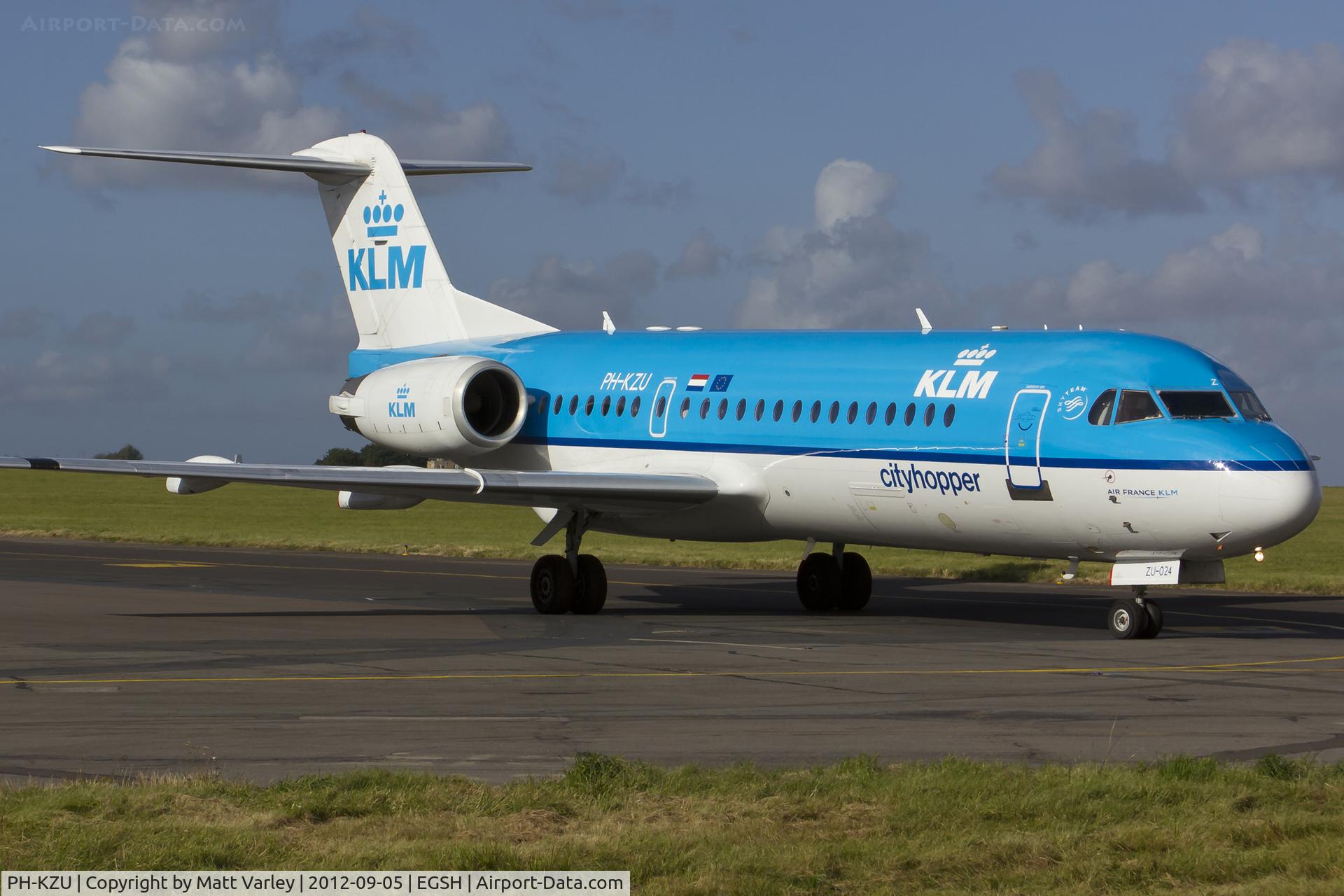 PH-KZU, 1995 Fokker 70 (F-28-0070) C/N 11543, Arriving at EGSH.