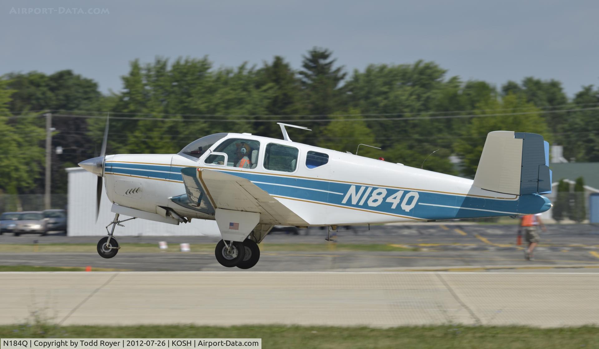N184Q, 1959 Beech K35 Bonanza C/N D-5954, Departing airventure 2012