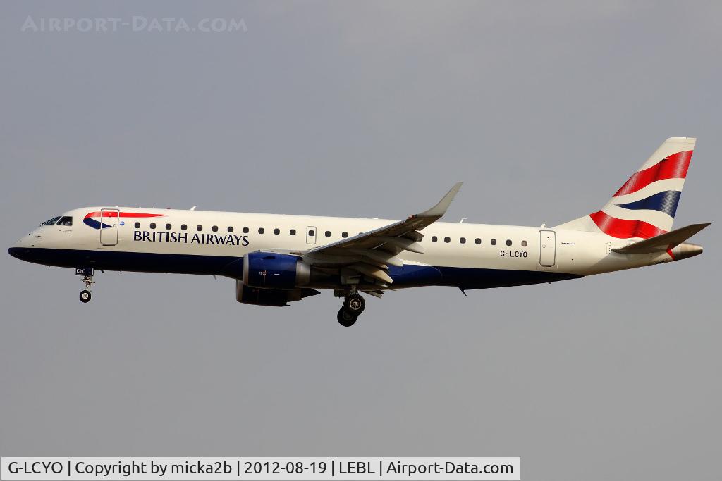 G-LCYO, 2011 Embraer 190SR (ERJ-190-100SR) C/N 19000430, Landing