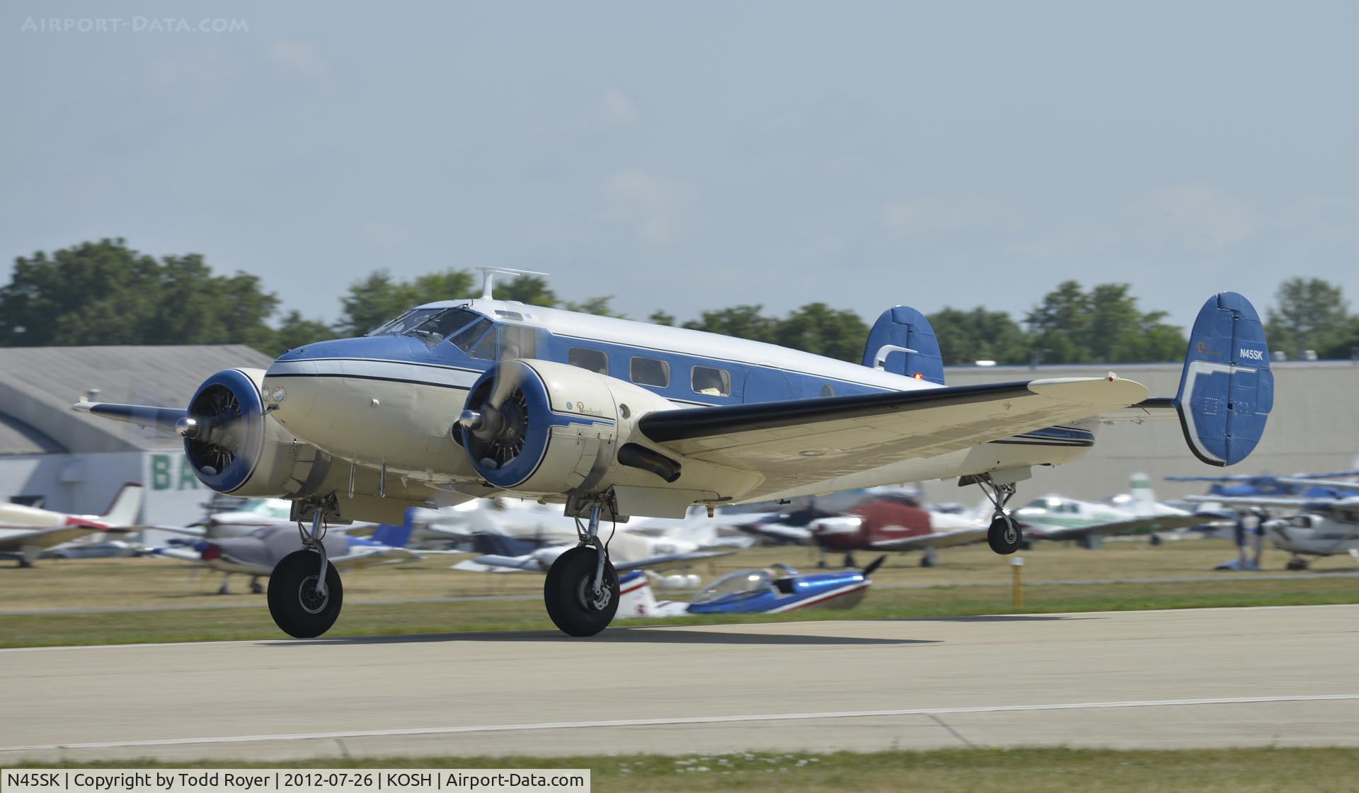 N45SK, 1952 Beech C-45H Expeditor C/N AF-645, Departing Airventure 2012