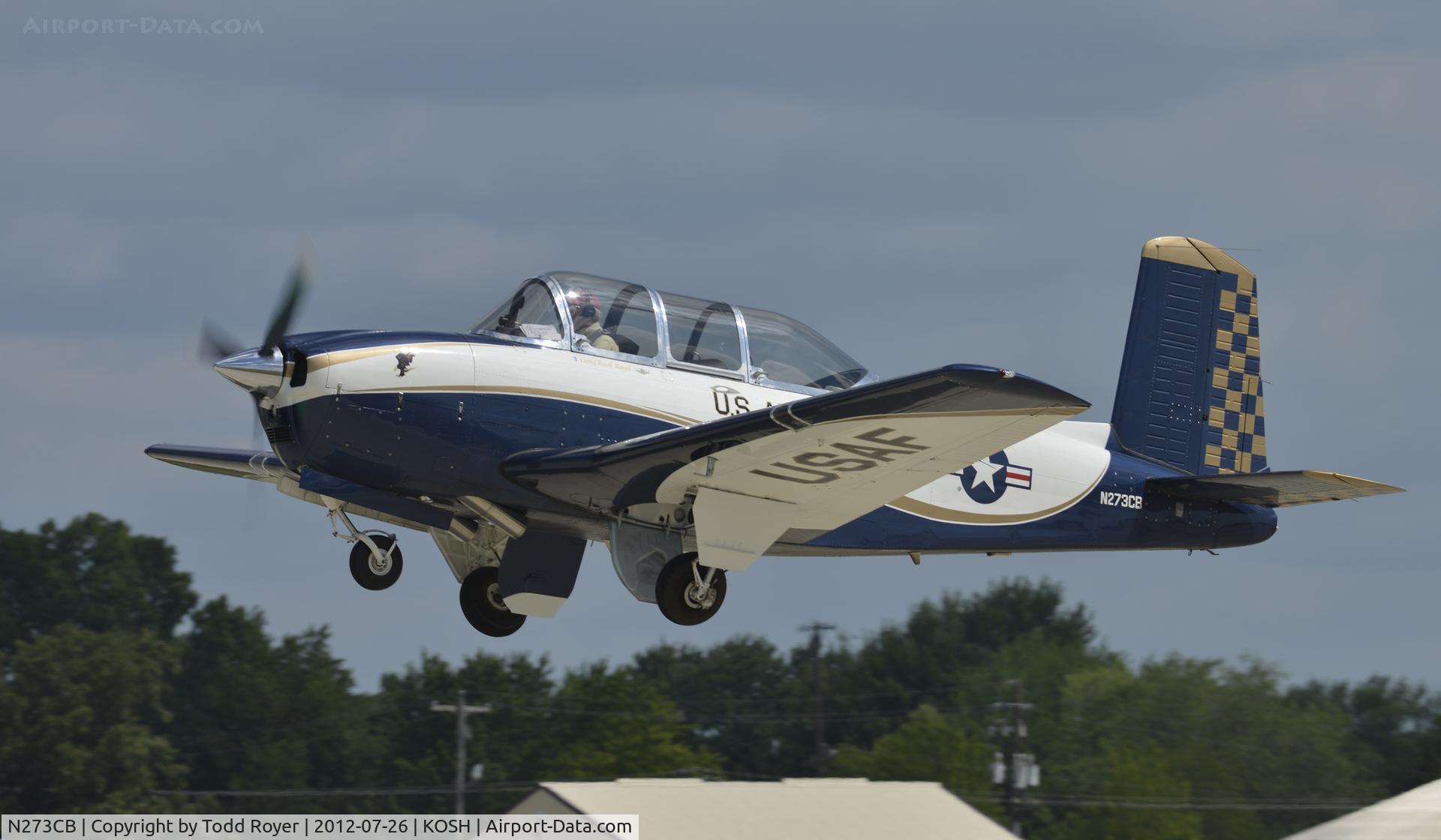 N273CB, 1953 Beech T-34A (A45) Mentor Mentor C/N G-72, Departing Airventure 2012