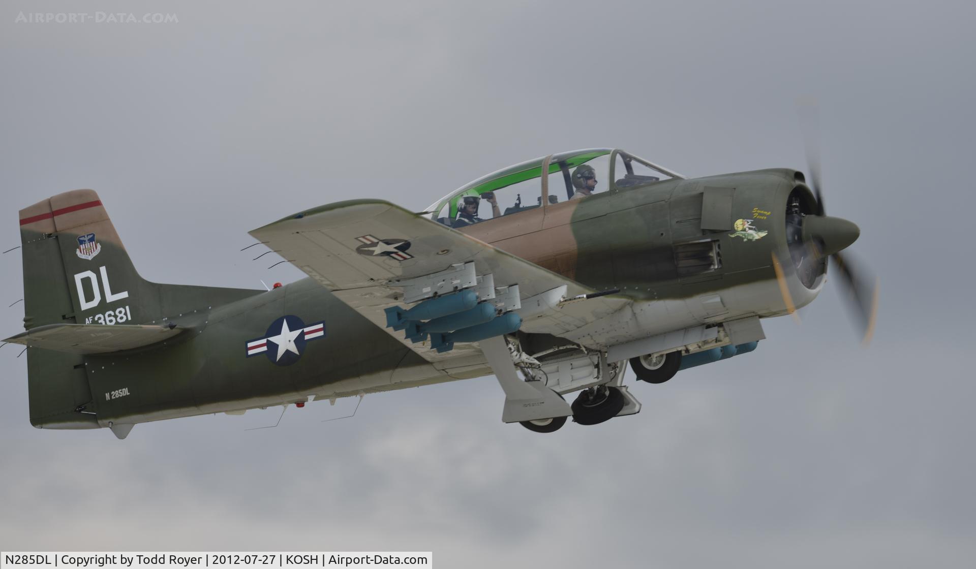 N285DL, 1951 North American T-28D Trojan C/N 174-219 (51-3681), Departing Airventure 2012