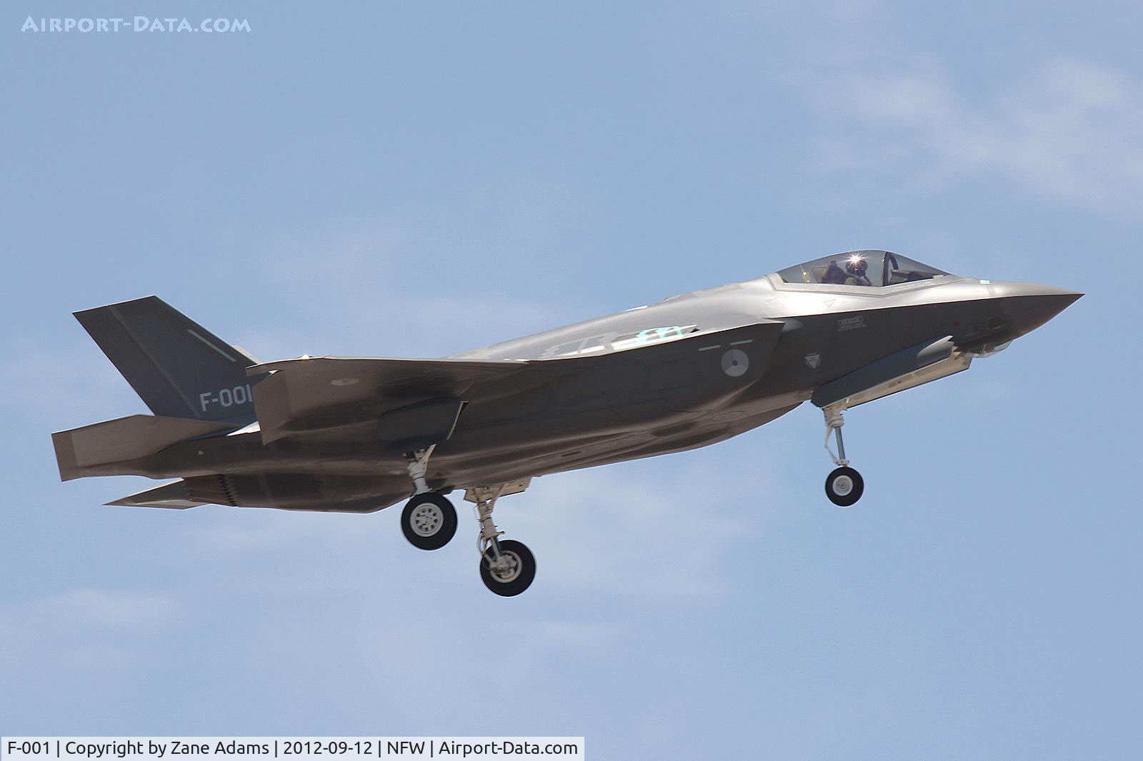 F-001, 2012 Lockheed Martin F-35A Lightning II C/N AN-1, The First F-35 for the Royal Netherlands Air Force landing at NAS Fort Worth