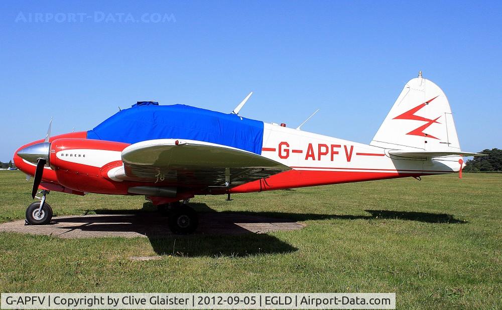 G-APFV, 1959 Piper PA-23-160 Apache C/N 23-1686, Ex: N10F > EI-ALK > G-APFV > EI-BAW > G-MOLY > G-APFV - Originally owned to, Vigors Aviation Ltd in December 1959 as G-APFV and currently in private hands since October 2006 as G-APFV.
