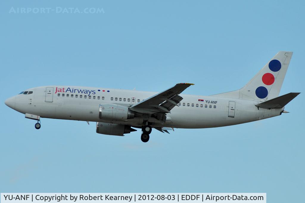 YU-ANF, 1985 Boeing 737-3H9 C/N 23330/1136, On finals for r/w 25L