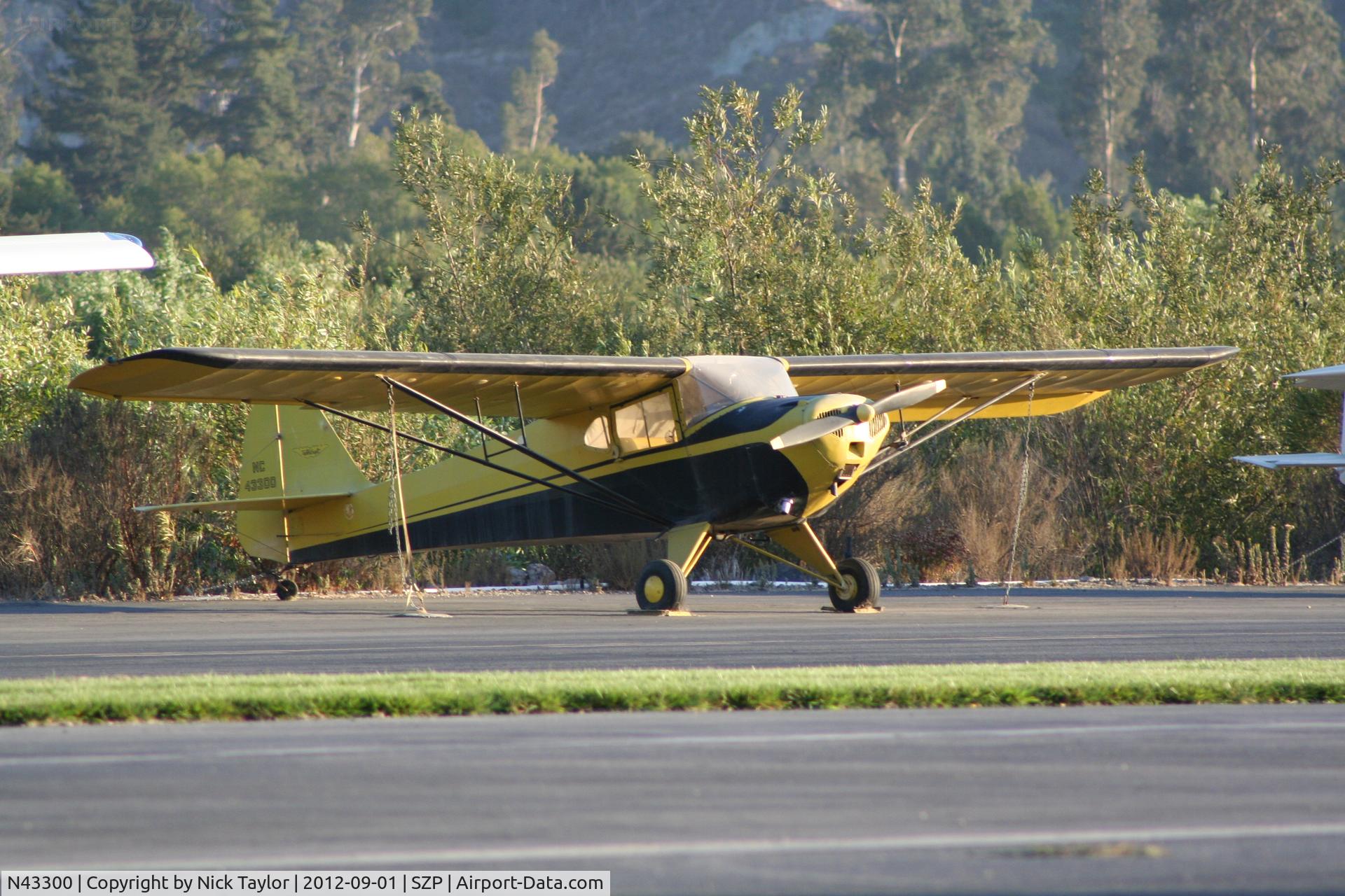 N43300, 1946 Taylorcraft BC12-D C/N 6959, Parked along the riverbank